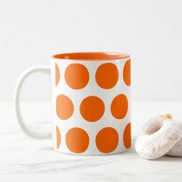 Caneca De Café Em Dois Tons Pontos Grandes