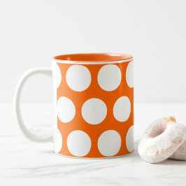 Caneca De Café Em Dois Tons Pontos Grandes