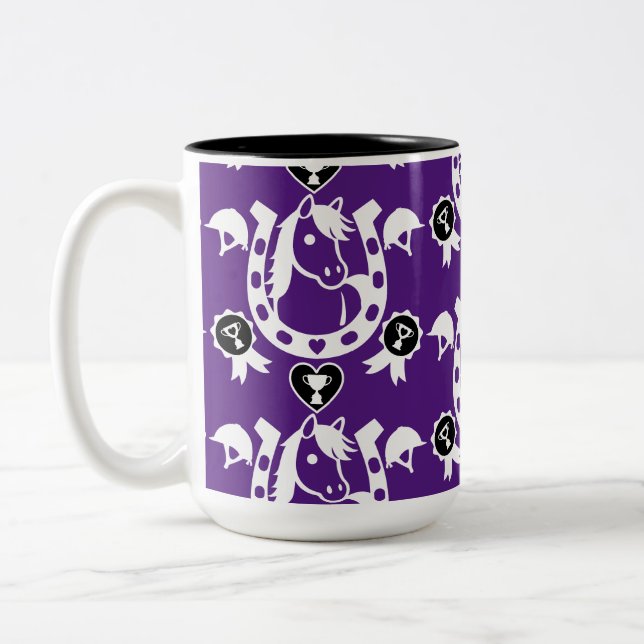 Caneca De Café Em Dois Tons Pony Horse Home (Esquerda)