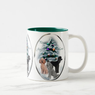 Caneca De Café Em Dois Tons Poodle Christmas Gifts
