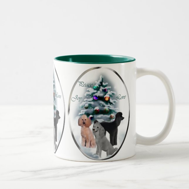 Caneca De Café Em Dois Tons Poodle Christmas Gifts (Direita)