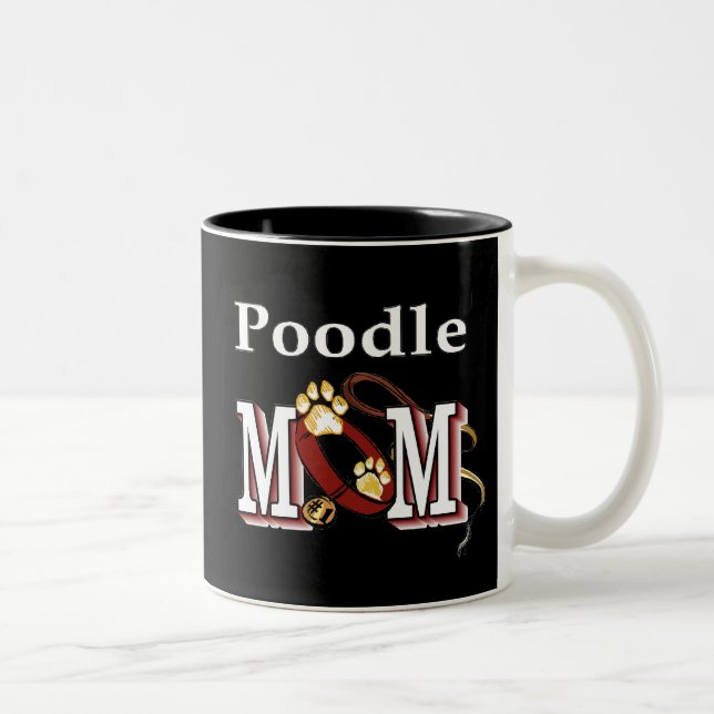 Caneca De Café Em Dois Tons Poodle Dog Mãe Mug (Direita)