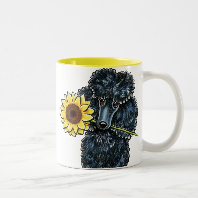 Caneca De Café Em Dois Tons Poodle Miniatura Negra Sunny (Direita)