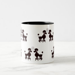 Caneca De Café Em Dois Tons Poodles bonito