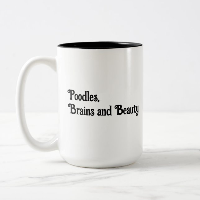 Caneca De Café Em Dois Tons Poodles, Cérebros e Bela Coffee Mug (Esquerda)