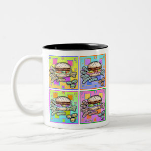 Caneca De Café Em Dois Tons Pop Art HAMBURGER MUG