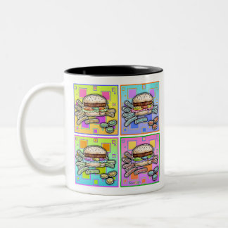 Caneca De Café Em Dois Tons Pop Art HAMBURGER MUG