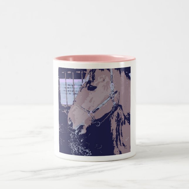 Caneca De Café Em Dois Tons Pop Art Horse (Centro)