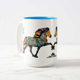 Caneca De Café Em Dois Tons Pop Art Islandês Horse 