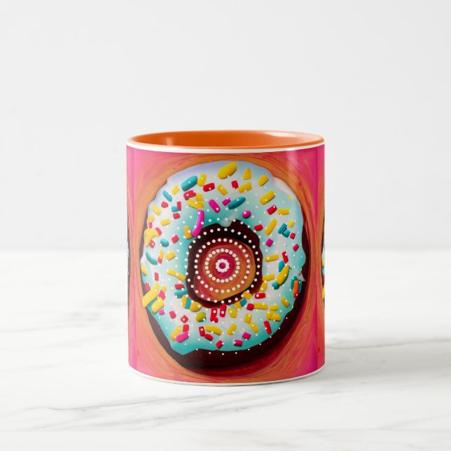 Caneca De Café Em Dois Tons Pop Art Rosquinha (Centro)