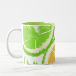 Caneca De Café Em Dois Tons Pop de limão Abstrato Limão Tie Dye