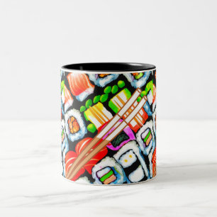 Caneca De Café Em Dois Tons Pop Sushi