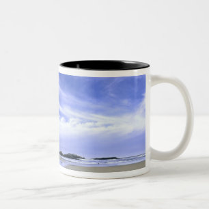 Caneca De Café Em Dois Tons POPHAM BEACH STATE PARK, MAINE. EUA. Cirro