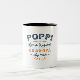 Caneca De Café Em Dois Tons Poppi como um Dia de os pais engraçado do vovô