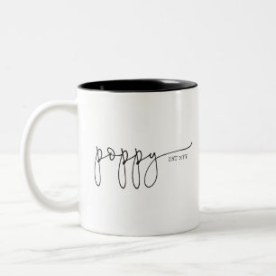 Caneca De Café Em Dois Tons Poppy Estabelecida   Avô Gift