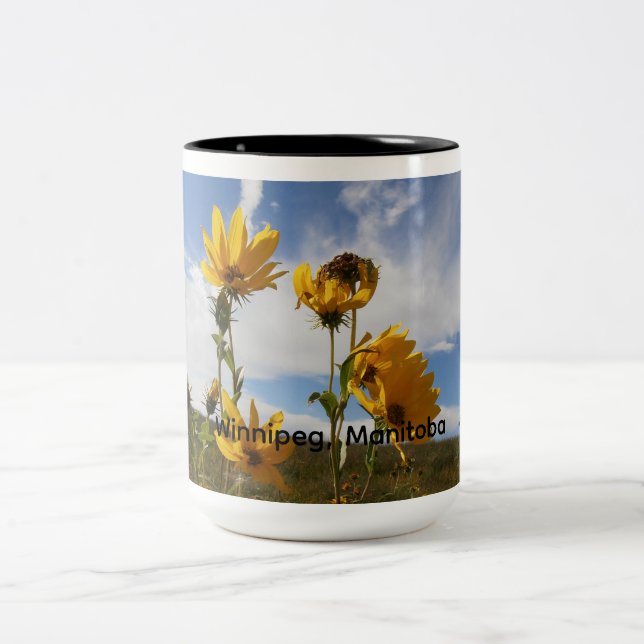 Caneca De Café Em Dois Tons Pôr do sol da pradaria  (Centro)