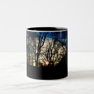 Caneca De Café Em Dois Tons Por do sol do inverno