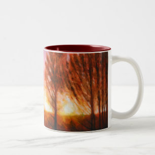 Caneca De Café Em Dois Tons Por do sol dos plenos Verões