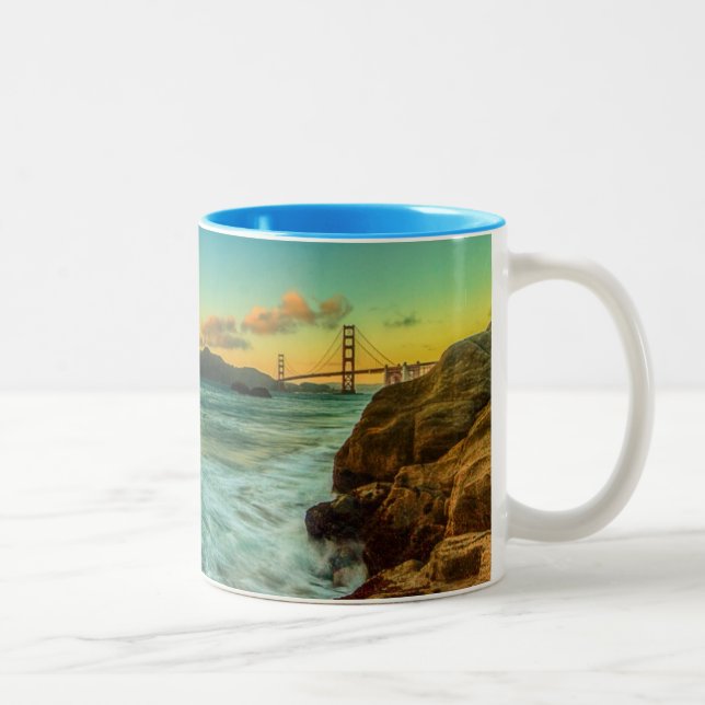 Caneca De Café Em Dois Tons Por do sol na praia do padeiro (Direita)
