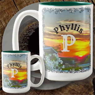 Caneca De Café Em Dois Tons Pôr do Sol no Terraço 2295