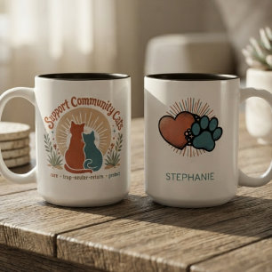 Caneca De Café Em Dois Tons Pôr do Sol Retrô Compassivo TNR