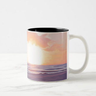 Caneca De Café Em Dois Tons Por do sol romântico