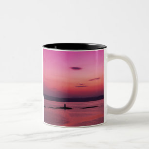 Caneca De Café Em Dois Tons Pôr do sol sobre a Ilha de Skye, a partir de Malla