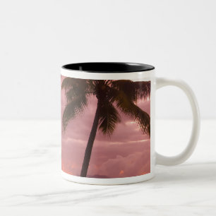 Caneca De Café Em Dois Tons Pôr do sol sobre Moorea do Sofitel Maeva Beach