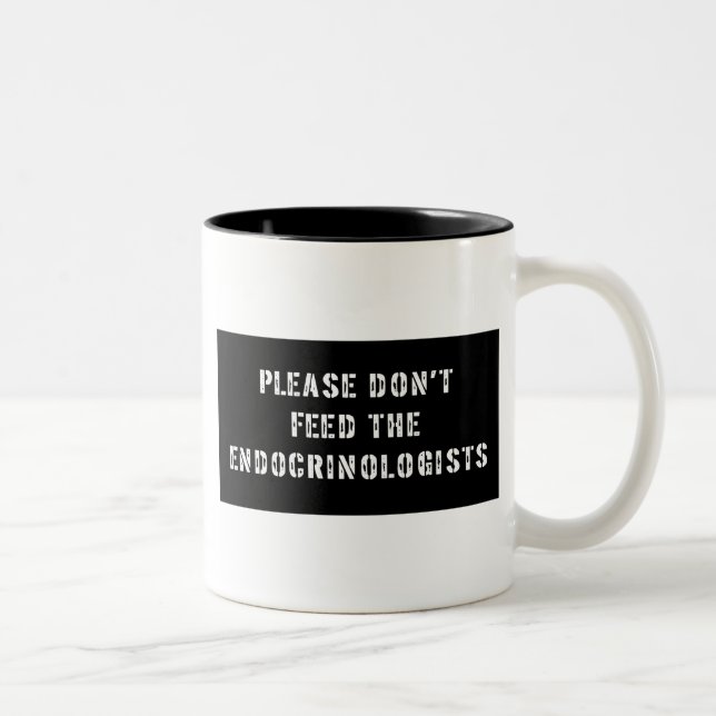 Caneca De Café Em Dois Tons Por favor não alimente os endocrinologista (Direita)