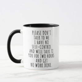 Caneca De Café Em Dois Tons Por Favor Não Fale Comigo Eu Não Tenho Autocontrol