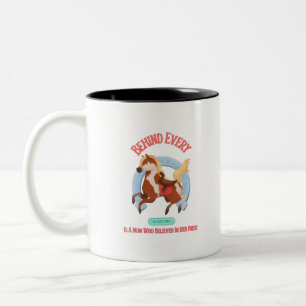Caneca De Café Em Dois Tons Por trás de toda garota que ama cavalos e acredita