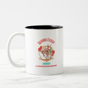 Caneca De Café Em Dois Tons Por trás de toda garota que ama cavalos e acredita