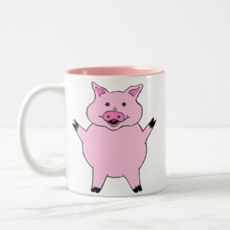 Caneca De Café Em Dois Tons Porco cor-de-rosa