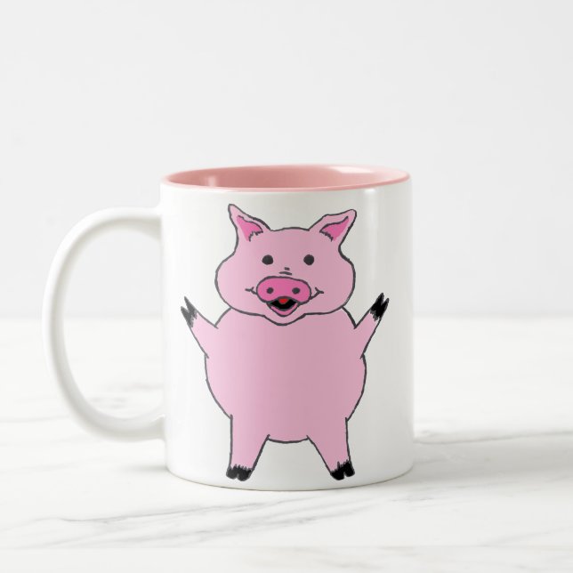 Caneca De Café Em Dois Tons Porco cor-de-rosa (Esquerda)