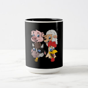 Caneca De Café Em Dois Tons Porco de Porco de Porco de Fome - Presente de Fran
