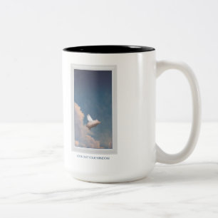 Caneca De Café Em Dois Tons porco voador na janela