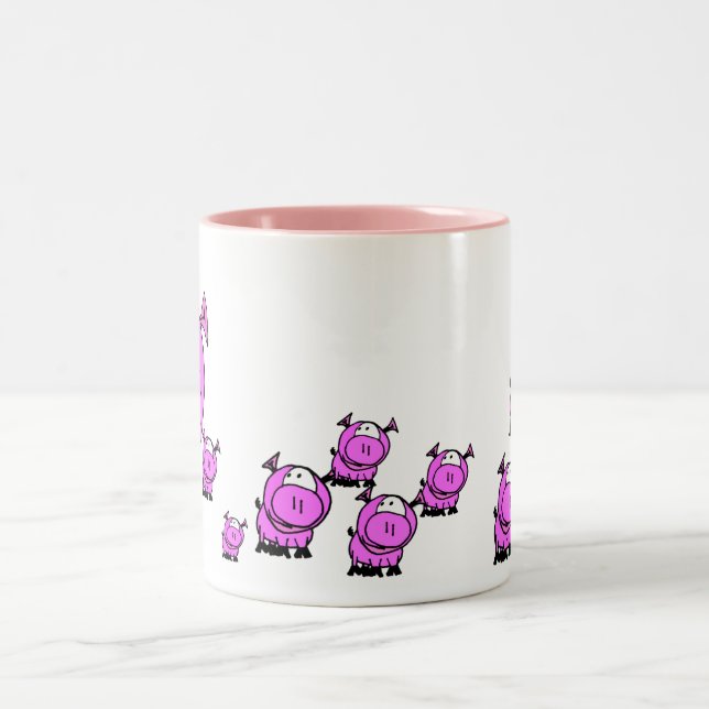 Caneca De Café Em Dois Tons Porcos (Centro)