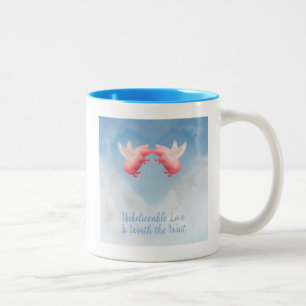Caneca De Café Em Dois Tons Porcos Voadores Amor Inacreditável