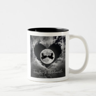 Caneca De Café Em Dois Tons Porcos Voadores Beijando O Verdadeiro Amor É Inacr