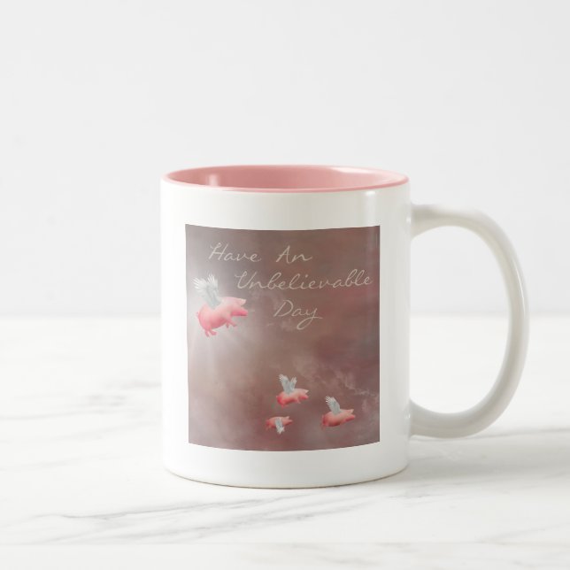 Caneca De Café Em Dois Tons Porcos Voadores Inacreditáveis (Direita)