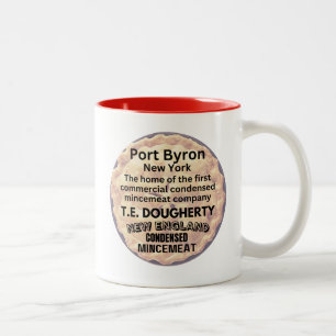 Caneca De Café Em Dois Tons Port Byron, Nova York Casa de Carne Comercial