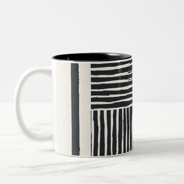 Caneca De Café Em Dois Tons Porta copos de papel preto e branco (Esquerda)