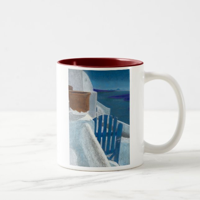 Caneca De Café Em Dois Tons Porta de Santorini (Direita)