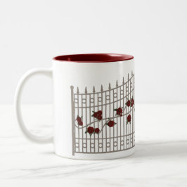 Caneca De Café Em Dois Tons Portão de Ferro Dark Romance com Rosas