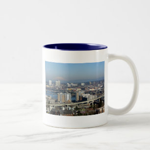 Caneca De Café Em Dois Tons Portland viu do bonde aéreo