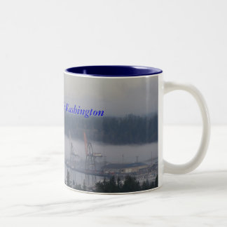 Caneca De Café Em Dois Tons Porto da Olympia, Washington