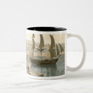 Caneca De Café Em Dois Tons Porto de Weymouth, 'de uma viagem em torno do