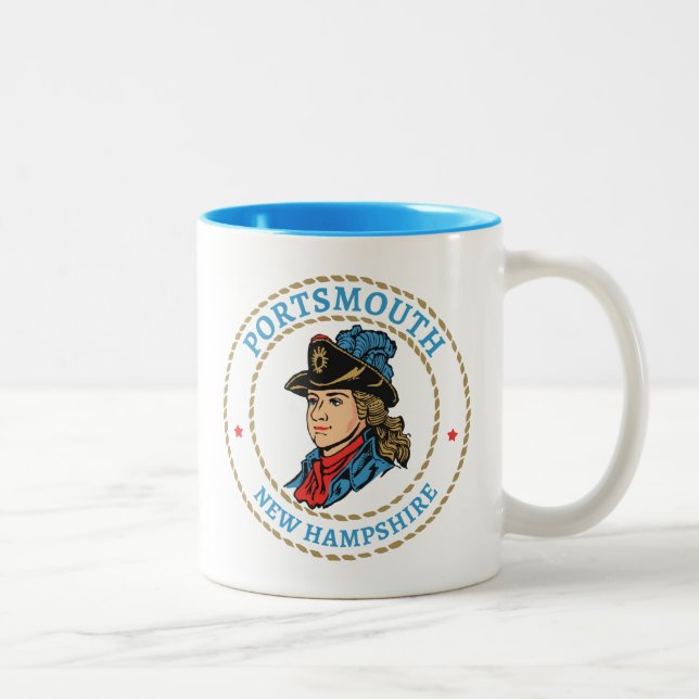 Caneca De Café Em Dois Tons Portsmouth New Hampshire Colonial (Direita)