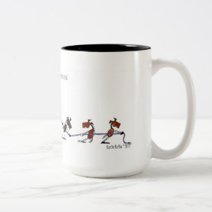 Caneca De Café Em Dois Tons Posse engraçada seus desenhos animados dos cavalos