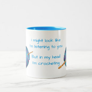 Caneca De Café Em Dois Tons Posso parecer que estou a ouvir-te...